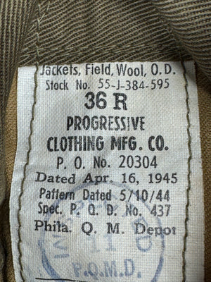 Authentic US ARMY “IKE”  WOOL JACKET Dated 1945 Size 36R
