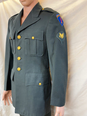 Original US Army Green Service Uniform Vietnam Era 34L Jacket-Named