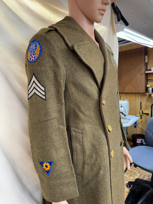 ORIGINAL WW2 USAAF WOOL SERVICE OVERCOAT SIZE 34S