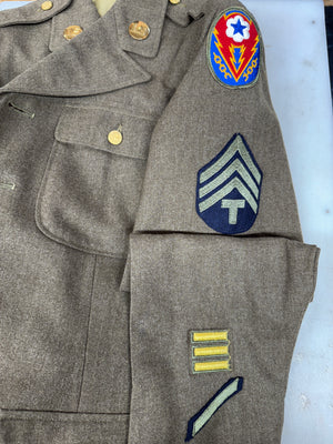 Original WWII US Army Wool Uniform Jacket Size 37Reg. 1943 Dated