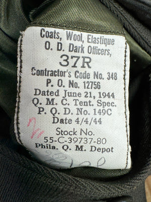 ORIGINAL WWII US ARMY OFFICERS 
UNIFORM DRESS COAT “DATED”
