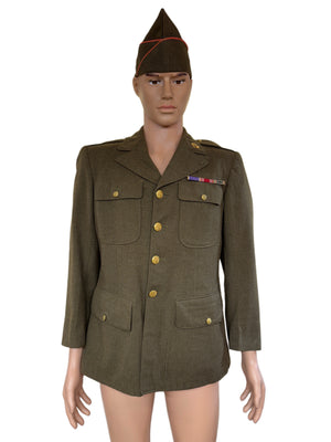 WW2 Uniform Jacket ,Cap w/Ribbons + Dated 36S