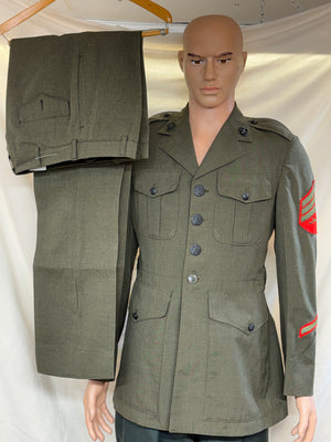 Vintage 70’s Marine Corps USMC Men's Enlisted Green Uniform Set