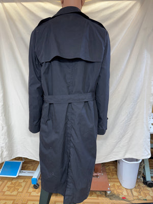 DSPC Garrison Collection Black All Weather Army Trench Coat Size 44XL Belted