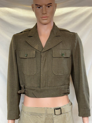 WWII Battle Dress “IKE” Jacket-Named No INSIGNIA