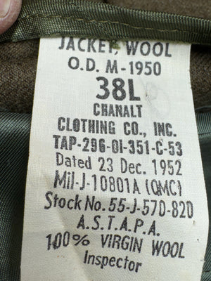 Original US Army Jacket Korean War M1950 Ike Eisenhower Military Uniform size 38Long