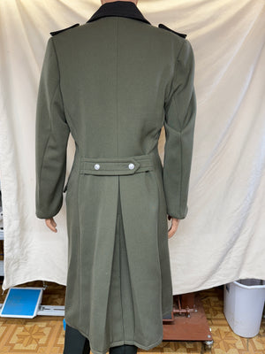 East German NVA Military Trench Coat Green Wool Size M 48