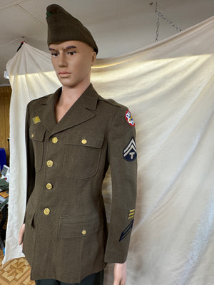 WWII US Army Forces Western Pacific/European Theater of Operations(ETO)Dual Patched Jacket & Hat