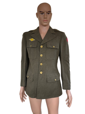 WW2 Army Enlisted Wool Dress Jacket With Patches