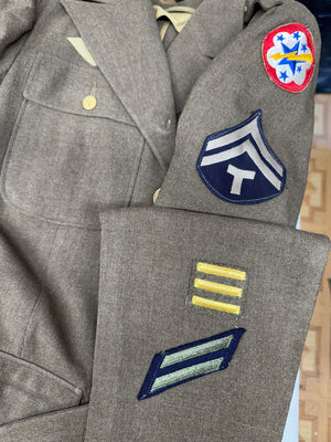 WWII US Army Forces Western Pacific/European Theater of Operations(ETO)Dual Patched Jacket & Hat