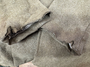 32 Ounce Roll Collar Olive Drab Melton Wool Overcoat W/Patches