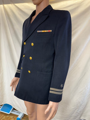 VINTAGE WW2 US NAVY OFFICER’S UNIFORM JACKET WITH PATCHES & BADGES