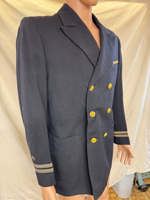 VINTAGE WW2 US NAVY OFFICER’S UNIFORM JACKET WITH PATCHES & BADGES