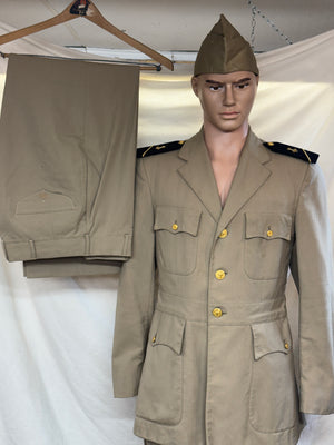 1968 US Navy Khaki Dress Jacket/Pants & Hat (3rd Class Hard Boards Midshipman)