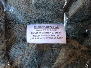 US G.I. Gen 3 L 3 ECWCS Polartec Fleece Parka Jacket  - XLarge Regular
