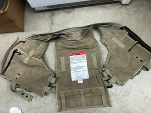 Vis-Tac Military Style Zipper LBV Load Bearing Vest w/ MOLLE Pouches Brown VGC