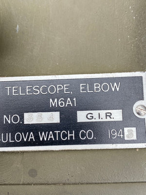 1943 WW2 US ARMY M6A1 TANK BULOVA WATCH CO. ARTILLERY ELBOW TELESCOPE,SCOPE