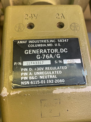 DC Military Hand Crank Generator G-76A/G