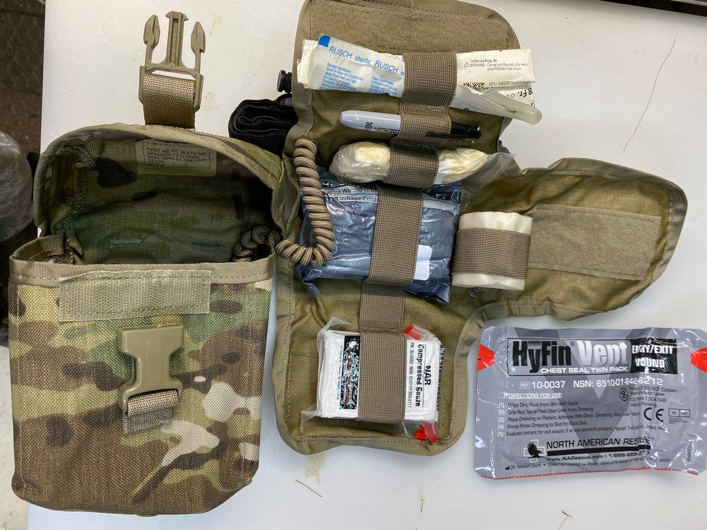 USGI MOLLE II Multicam OCP IFAK Improved First Aid Kit Complete w/Tournquet