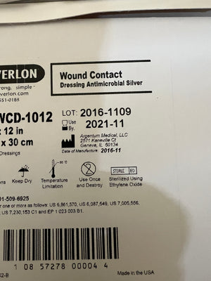 BX 5 Silverlon Antimicrobial Silver Wound Contact Dressing 10" x 12" New