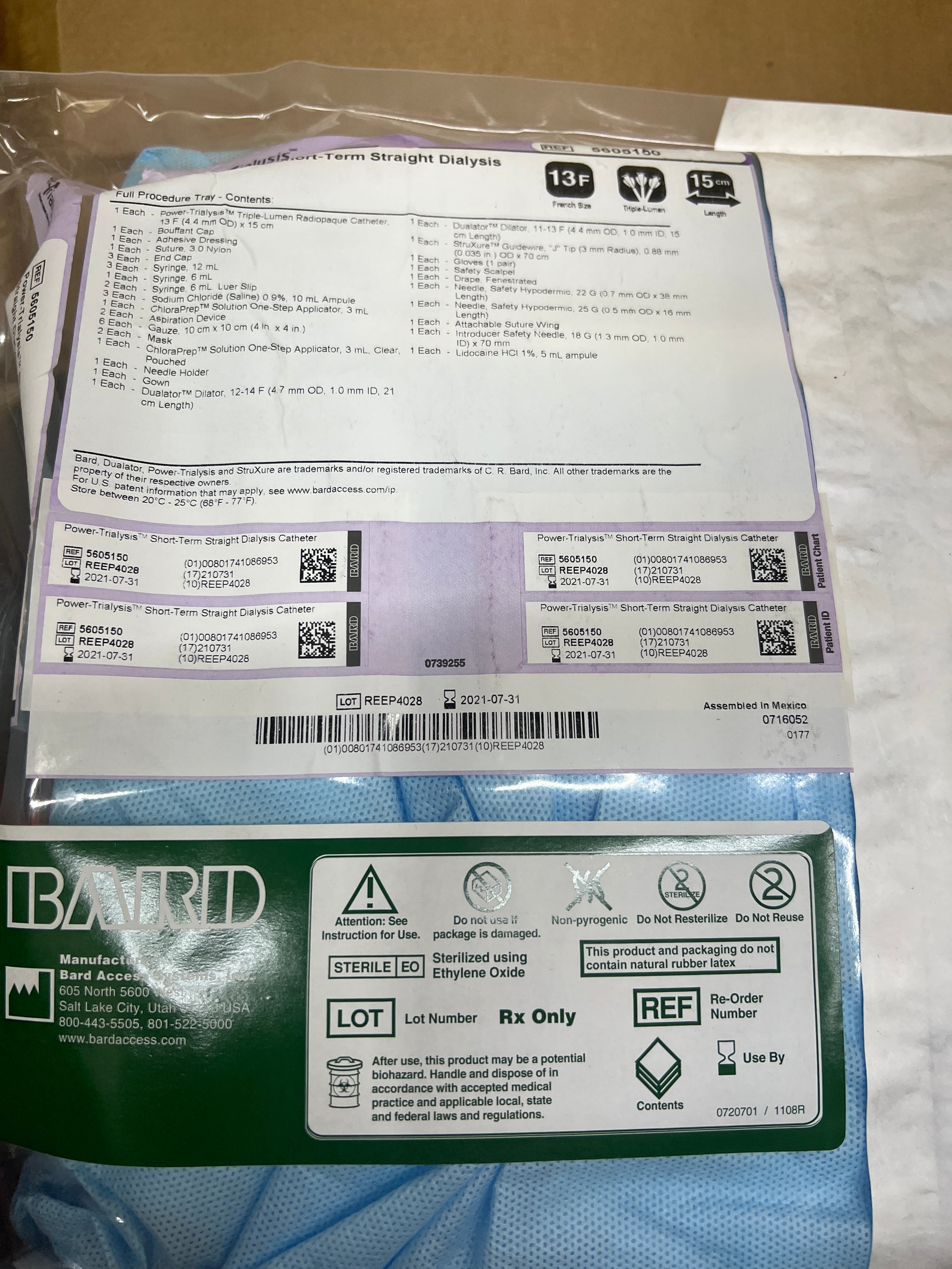 PowerTrialysis ShortTerm Dialysis Catheter by CR Bard LockNWalkHarness