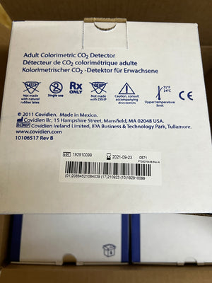 Case Of 4 Boxes -NELLCOR Adult Colorimetric CO2 Detector Easy Cap II / Training